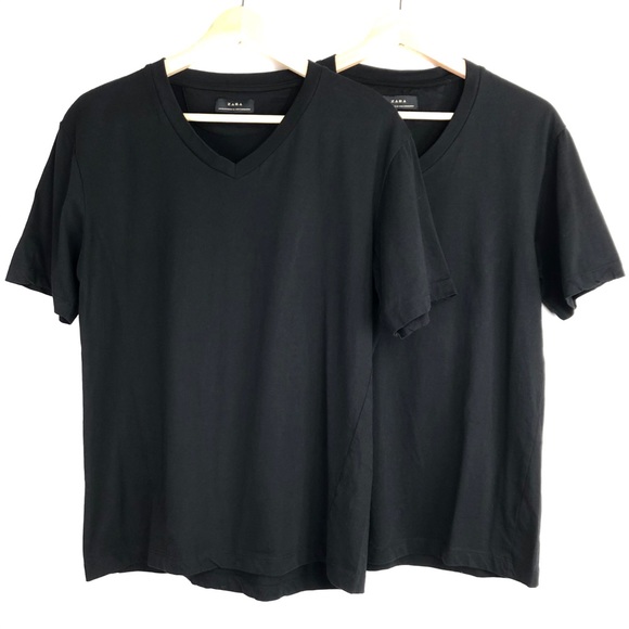 Zara Other - Bundle of 2 Zara Men’s Relaxed Fit Black T-Shirts